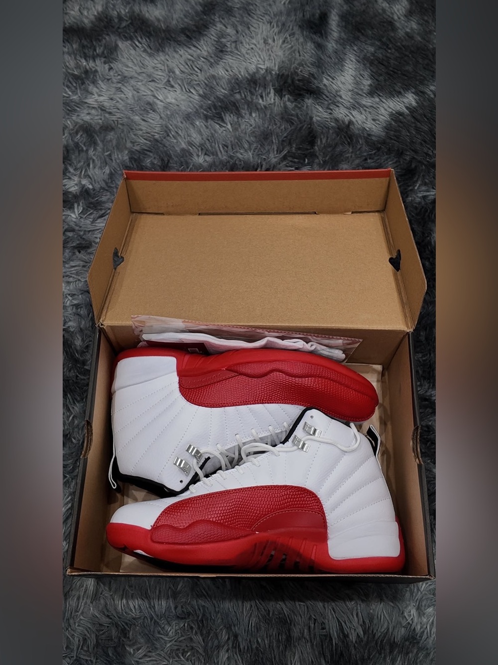 Jordan Kids White and Red High-Top Sneakers